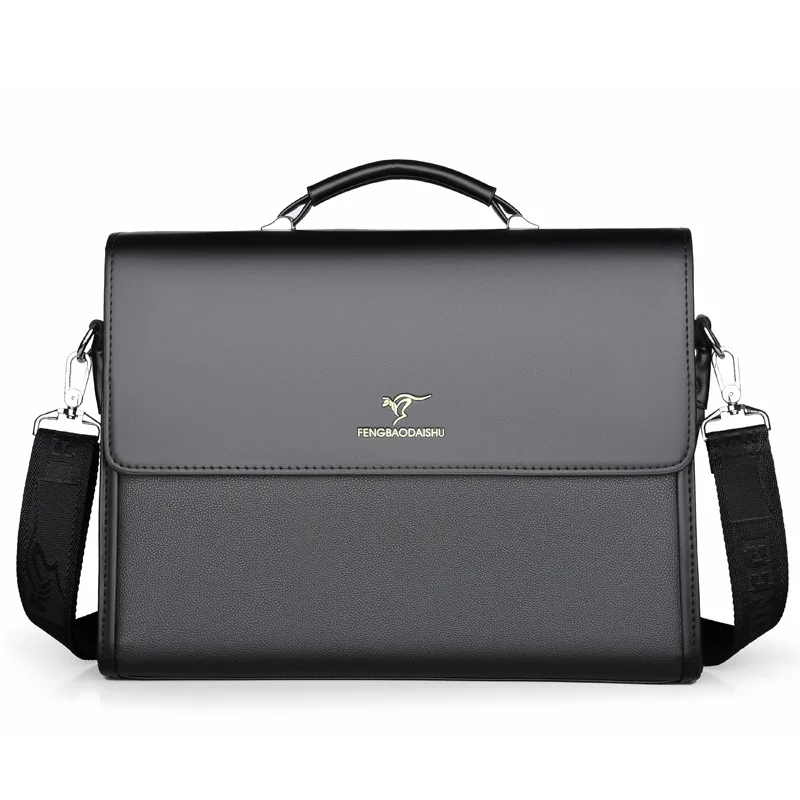 Üzleti nagy kapacitású férfi aktatáska Luxus bőr kézitáskás irodai férfi váll Messenger táska Fashion Man reszelő táska