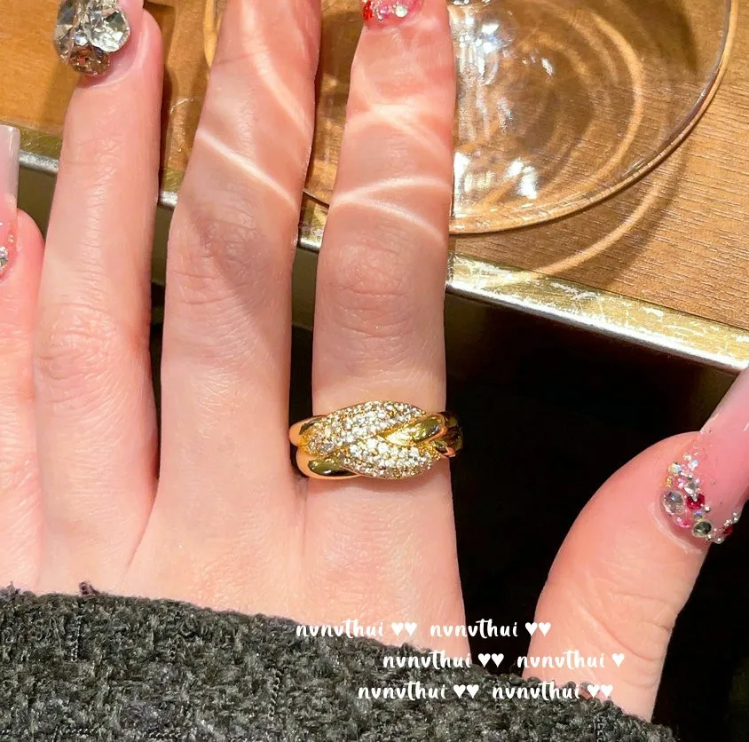 2023 Eredeti design vintage középkori gyűrű nőknek Luxus 18K arany színű CZ átméretezhető gyűrűk Party koktél finom ékszer ajándék