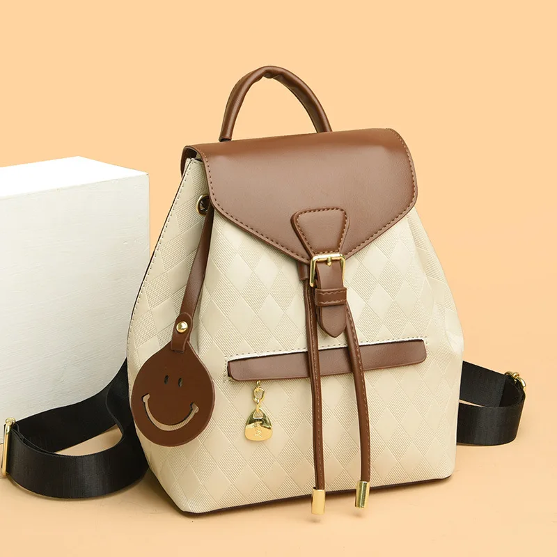 Luxus design női hátizsákok 2023 Új divat Pu szövet lopásgátló iskolatáska Nagy kapacitású hátizsák Lány hátizsákok Bolsos