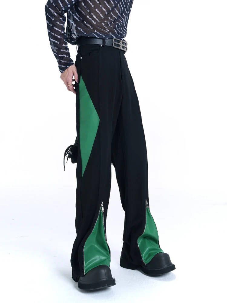 27-46 Új 2023-as férfi ruházat Yoshi Yamamoto stílus PU bőr patchwork sziluett alkalmi nadrág Szerelmesek plus size jelmezek