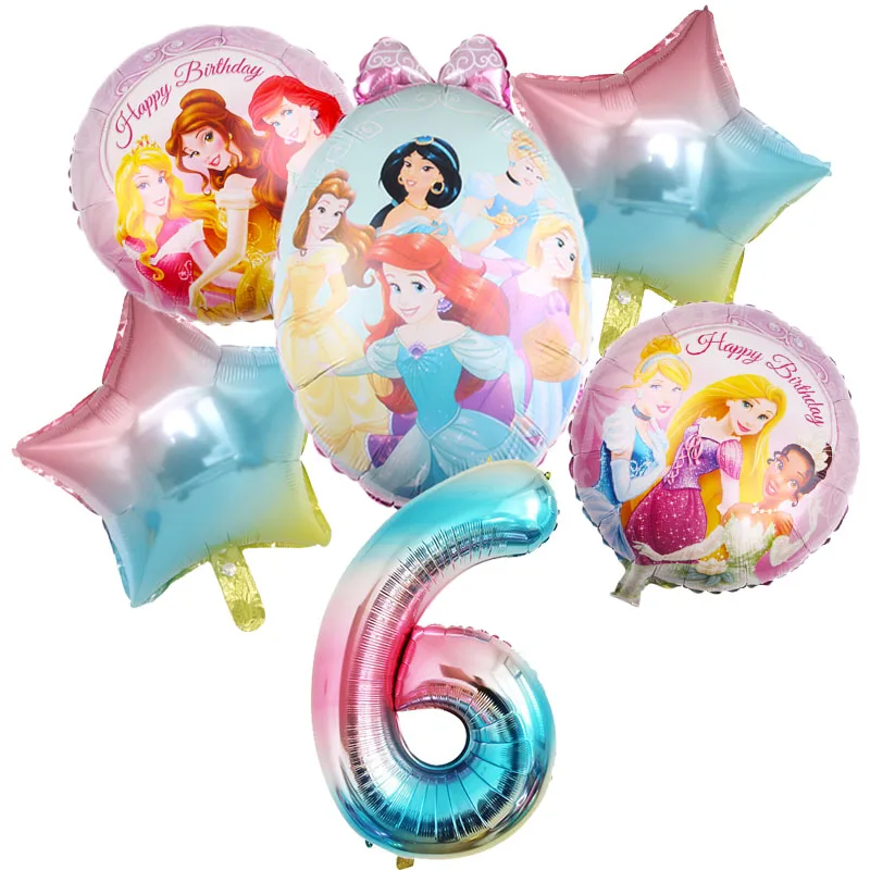 Disney Hamupipőke Aranyhaj fólia lufik lány hercegnő születésnapi parti dekorációk 32inch szám Hélium golyók gyerek játék lufi