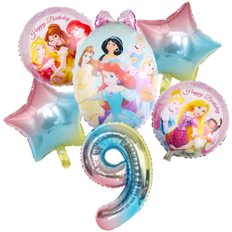 Disney Hamupipőke Aranyhaj fólia lufik lány hercegnő születésnapi parti dekorációk 32inch szám Hélium golyók gyerek játék lufi