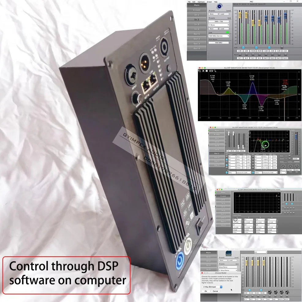 Németország DSP FIR 1600W + 2000watt teljes tartományú hangszórósor teljesítmény modul Professzionális hangszórólap erősítő D osztály