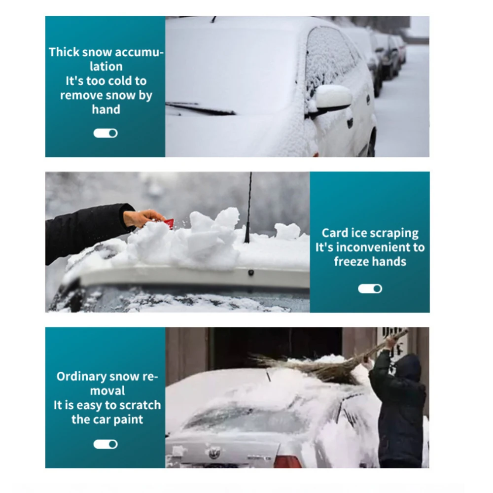 4 az 1-ben jégkaparó autóhoz Levehető multifunkcionális jégseprő szerszám Hóeltakarító kefe Téli jégkaparó Autó kiegészítők