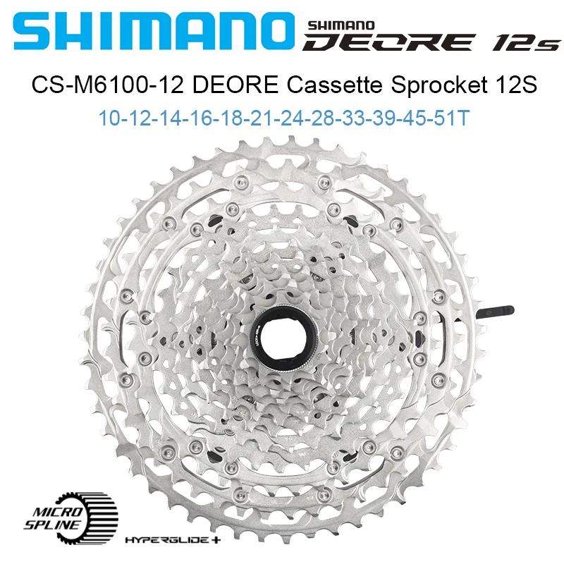 SHIMANO Deore M6100 kazettás 12 sebességes mountain bike lendkerék 12V változtatható 12Speed Flying 12S 10-51T M6100 Micro Spline kazetta