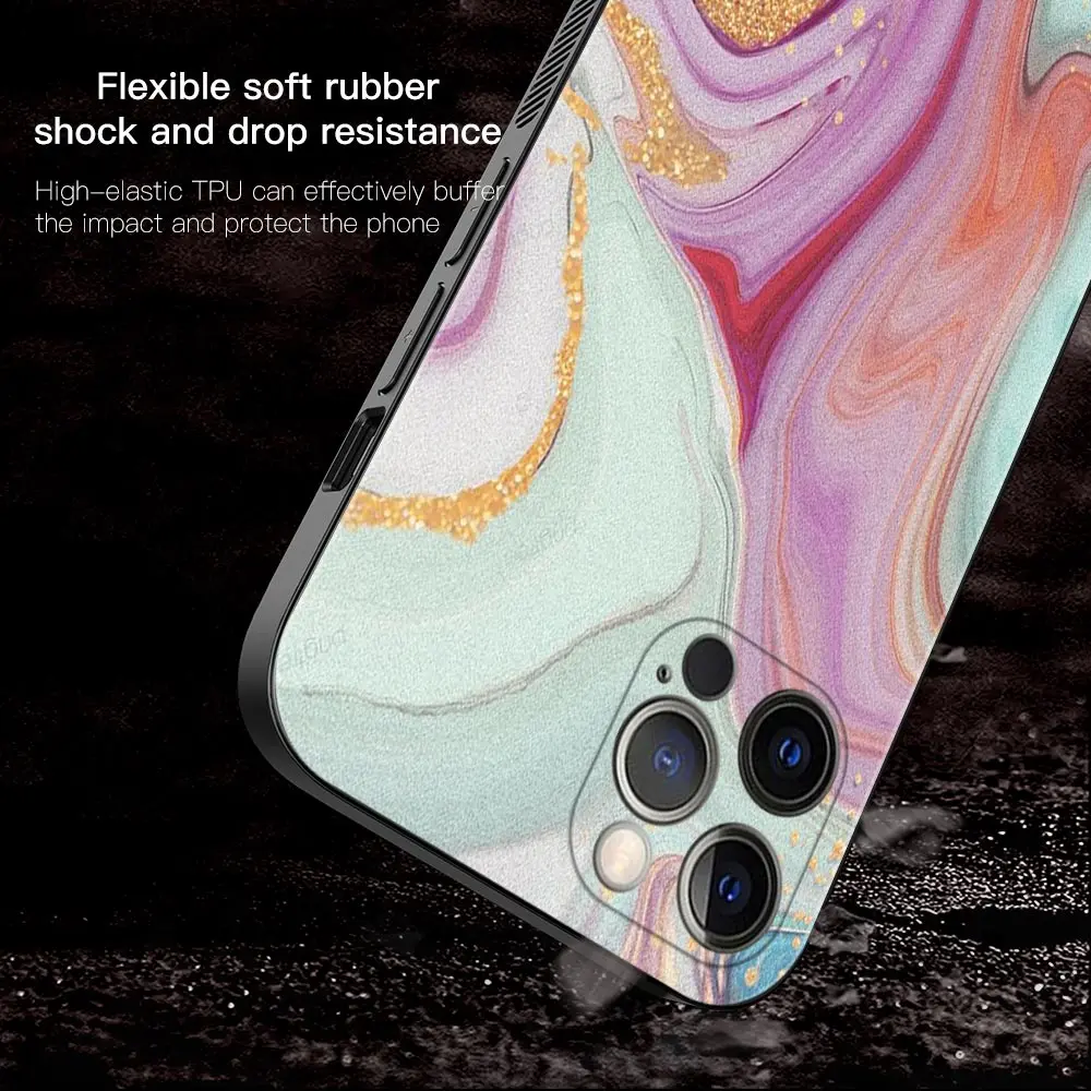 Phone Case Apple iPhone 15 14 13 12 11 Pro Max 13Mini XS Max XR X 7 8 Plus Shell szépség márvány arany textúra Quicksan