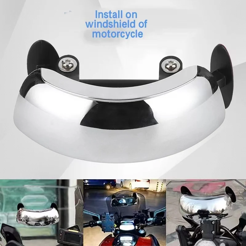 Szélvédőre szerelhető ultraszéles látószögű visszapillantó tükör motorkerékpárhoz ATV nagyfelbontású galvanizált ABS anyag