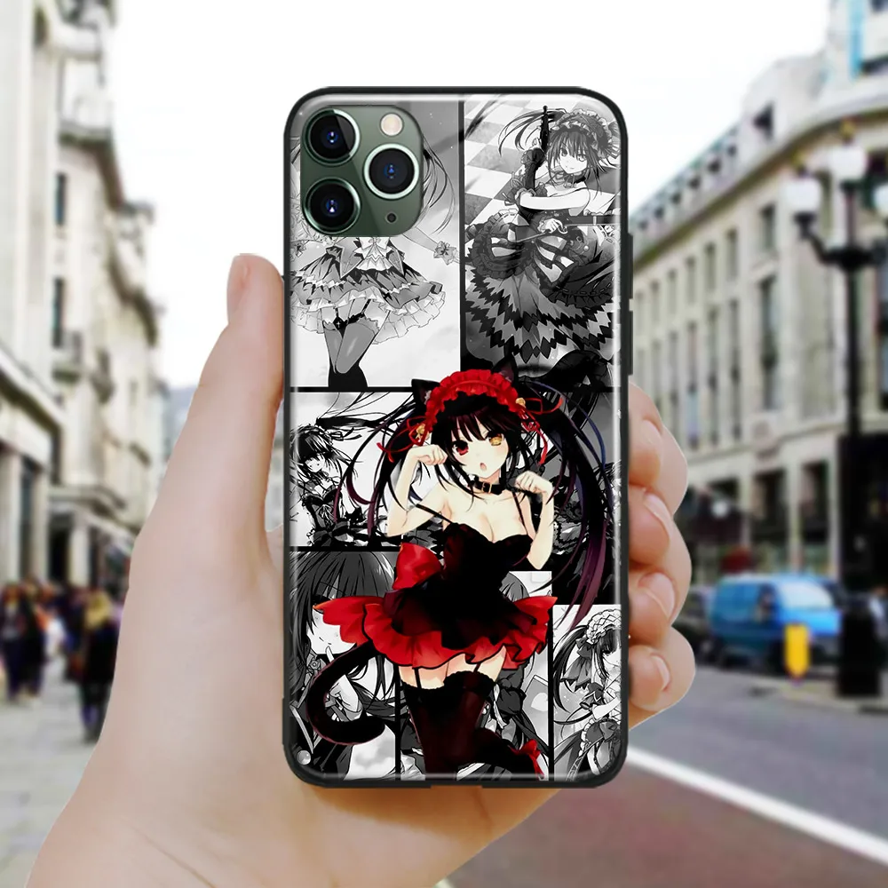 Kurumi Tokisaki Anime üveg puha szilikon telefontok IPhone SE 6s 7 8 Plus X XR XS 11 12 Mini Pro Max Sumsung fedőhéjhoz