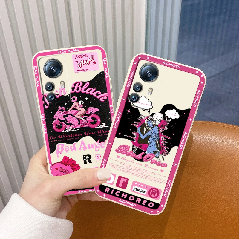 Luxury Girl Skull Art hűvös telefontok Xiaomi Mi 12S 12 12X 12T 11i 11T 11 10S 10S 10T Pro Lite Ultra 5G folyékony kötélhuzathoz