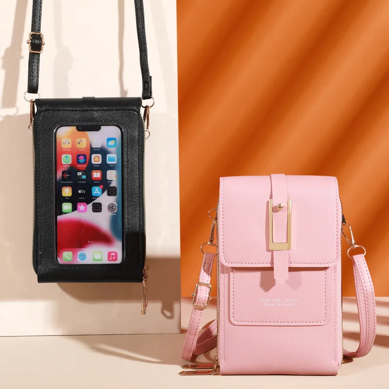 Új multifunkcionális női táskák átlátszó érintőképernyős telefontáska Trend egyszerű crossbody táska női divatpénztárca érmetáska