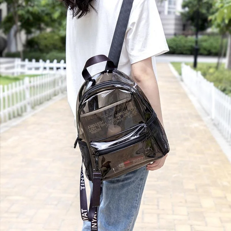 Fashion Clear PVC női hátizsák Új trend átlátszó tömör hátizsák Travel School hátizsák táska lányoknak Mini Beach Mochila