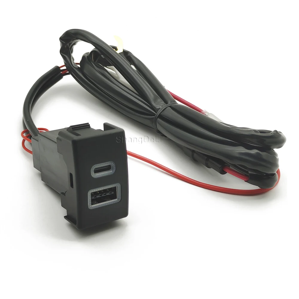 Autós töltő aljzat QC3.0 Dual USB PD C típusú 12/24V telefon töltőaljzat Hálózati adapter Mazda 5-höz Mazda 6-hoz