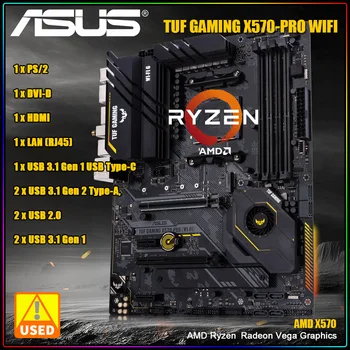 ASUS alaplap TUF GAMING X570-PRO (WI-FI) Támogatja az AMD Ryzen 5 5600, 4000, 5000, DDR4 5100 (túlhajtás) PCI-E 4.0 M.2 HDMI-t