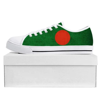 Banglades zászló Low Top Kiváló minőségű tornacipők Férfi Női Tinédzser Vászon Sneaker Prode Alkalmi pár cipő Egyedi cipő