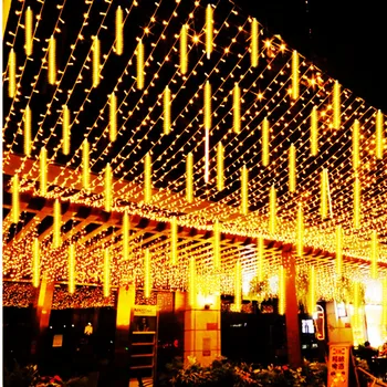 Solar LED meteorzuhany lámpák vízálló eső esőcsepp tündér húrfény karácsonyi ünnepi partihoz teraszdekoráció Navidad