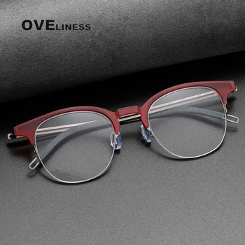 tiszta titán szemüvegkeret Férfi nők Repülési rövidlátás optikai dioptriás szemüveg 2023 csúszásgátló szilikon csavar nélküli szemüveg