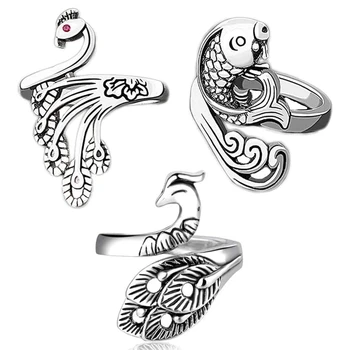 3Db állítható kötőhurok gyűrű-páva aranyhal nyitott ujjgyűrű, horgolt ujjfonaltartó, fonalvezető ujjtartó
