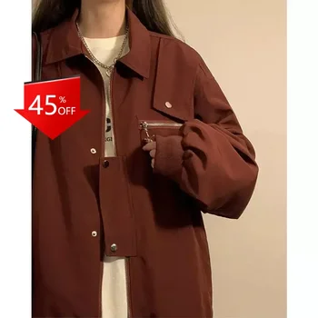 Y2K Crock kabát Laza pár bombázó dzseki casaco moto masculino koreai divat varsity kabát techwear bombázó kabát streetwear