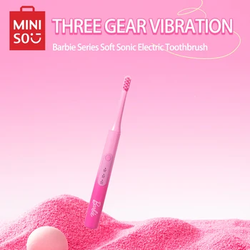 MINISO Barbie Series Soft Hair Sonic elektromos fogkefe újratölthető rózsaszín felnőtt lány háztartási termékek születésnapi ajándék anime