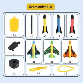 Rakétaindítás gyerekeknek Kültéri játékok 6 színes hab szórakoztató kültéri játék Erős indítóállvány indítás és repülés fiúknak Lányoknak korosztályok számára