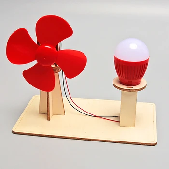 Fa szélgenerátor modell Gyerek tudományos játék vicces technológia Fizika készlet Oktató játékok gyerekeknek Tanuló játék