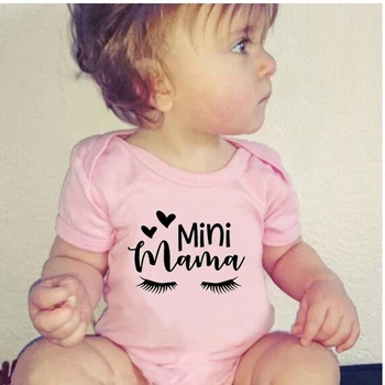 Mama's Mini Me Újszülött Csecsemő Kislányok Cotton Romper rövid ujjú jumpsuit Nyári ruhák Sunsuit ruhák 0-24M
