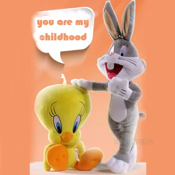 Big Looney Tunes Bugs Bunny Plüss játék Tweety Bird Bunny Anime Rajzfilm Plüssök Kitömött baba játékok ajándék