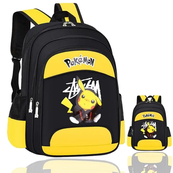 Pokemon Pikachu Általános Iskolás Gyermek Hátizsák Védő gerinc Vászon Aranyos hátizsák Gyerek iskolai táskák Gyerek születésnapi ajándék