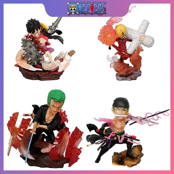 Anime One Piece Luffy Zoro Sanji Akciófigurák A szellemek szigete PVC modell otthoni szoba dekoráció dekoráció születésnapi X-Mas ajándék