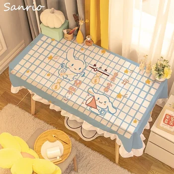 Sanrioed Cinnamoroll kreatív csipke vízálló terítők Pochacco rajzfilm nyomtatott szövet téglalap alakú asztalborító piknikszőnyeg