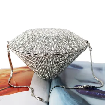KHNMEET Diamond kristály táskák Geometric Fashion Luxus márka Kuplung táskák Női Party estélyi táskák Pénztárca kézitáskák SC996