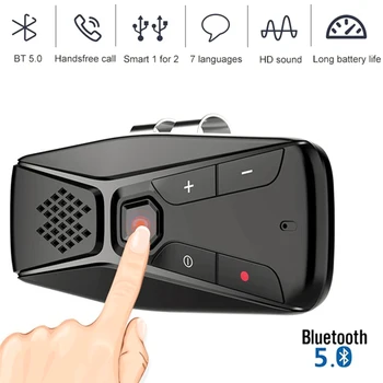 JaJaBor Bluetooth autós készlet Kihangosító kihangosító vezeték nélküli mikrofonnal Bluetooth 5.0 automatikus kikapcsolás és automatikus csatlakozás
