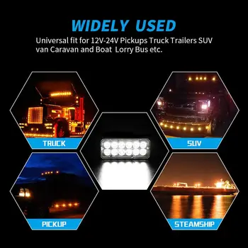 Vízálló teherautó figyelmeztető lámpa tartozékok Tartós DC 12V LED pótkocsi jelölő Univerzális távolsági lámpák Teherautó
