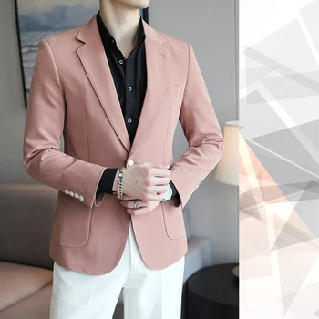 2023 Új nyári rózsaszín férfi öltöny divat karcsú üzleti esküvői vőlegény 2 darab 5XL plus size egyedi férfi blézer kabát nadrág