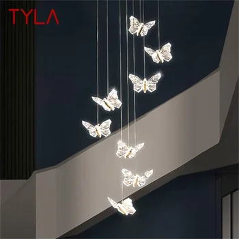 TYLA Nordic pillangócsillár lámpák Modern lámpatestek Függőlámpák Otthoni LED lépcsőházhoz