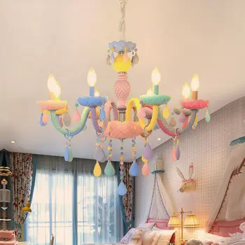Kristálycsillár étkező lámpa hálószoba fény gyerekszoba Amerikai lány hercegnő lakberendezés lámpa világítás