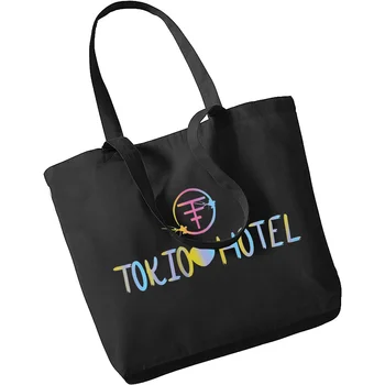 Tokio Hotel Group Music Y2K Esztétika 90-es évek Vászontáska Női kézitáskák Vásárló Nagy kapacitású vászon bevásárlótáskák Divat