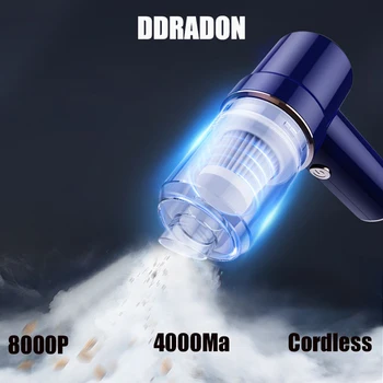 DDRADON 8000Pa vezeték nélküli autós porszívó és légtartály vezeték nélküli kézi automatikus porszívó itthon & autó kettős felhasználású mini porszívó