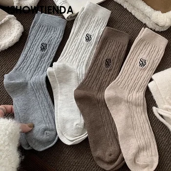 Új téli zokni női pamut zokni vastagodik Meleg női zokni Japán divat Harajuku egyszínű zokni Termikus hosszú zokni