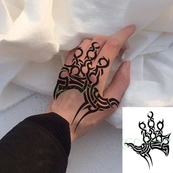 Vízálló ideiglenes tetováló matricák Totem vonal rajzoljon absztrakt hamis tatto flash tattoo testművészeti tetoválásokat nőknek Férfiaknak