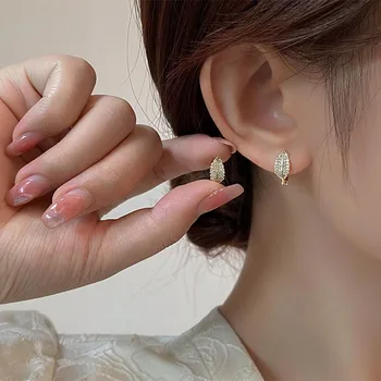 REETI 925 Sterling ezüst fülbevaló Levél fülbevaló nőknek Ajándék divat ékszerek koreai