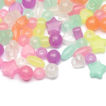 Mix Különböző színes akril távtartó gyöngyök 6-13mm átlátszó laza gyöngyök ékszerkészítéshez DIY nyaklánc karkötő kiegészítők