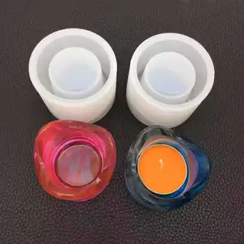 PopularDIY kristály epoxi penész aromaterápiás gyertyatartó tükör vakolat kézzel készített medál ékszer eszköz