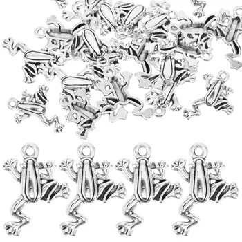 50db Frog Metal Charms béka medál nyaklánc függő medál DIY nyaklánc ékszer ajándék