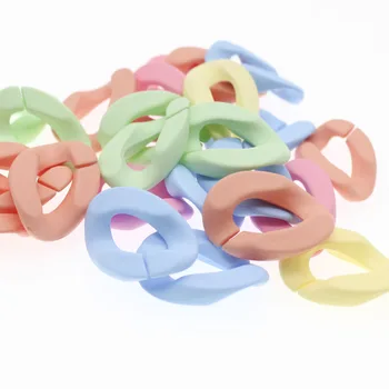 CHONGAI 20db akril radír színes lánc láncszemek DIY charm kiegészítők táska dekorációhoz Ékszerkészítő szemüveg lánc 29.5mm