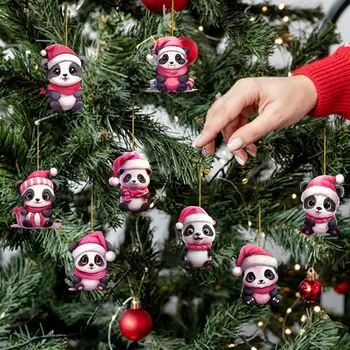 Karácsonyi panda medál kreatív aranyos állatok panda medál karácsonyi ajándékhoz Otthoni autódekoráció Autós kiegészítők