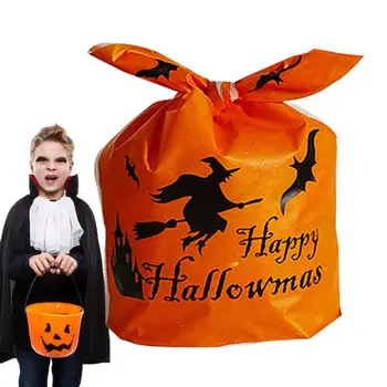 Fültáskák Halloween partira 50dbs szörnyű denevér újdonság Goodie táska nyakkendőfülekkel Gyermek parti szívességek sütikhez Játékok Ajándékok