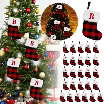 Karácsonyi harisnya 2024 Karácsonyi dísz Karácsonyi zokni ábécé betűk Karácsonyi ajándéktáska gyerekeknek Karácsonyi Navidad dekoráció Új Y Q6L6