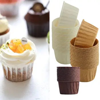 50db Penész torta DIY díszítő eszközök Papír cupcake csomagolóanyag Muffin csésze sütés