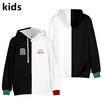2 - 14 év Gyerek kapucnis pulóverek Ranboo Új logó Dream Team SMP kapucnis pulóver Fiúk Lányok Harajuku Anime dzsekik Gyermek kabátok